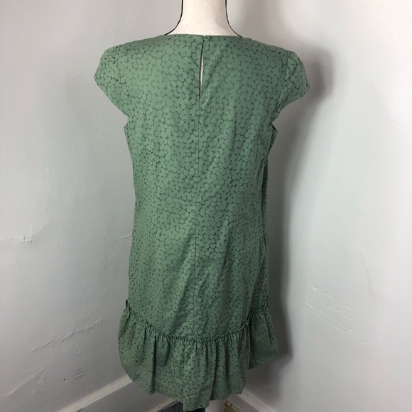 [SOLD] GAP Green Floral Peplum Hem Shift Dress M - Picture 5 of 7